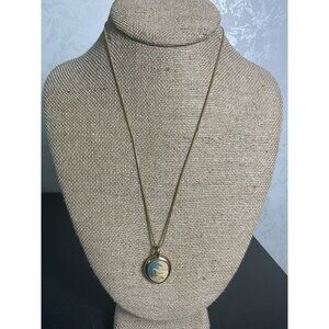 Gold-Tone Necklace With Swirl Design Pendant